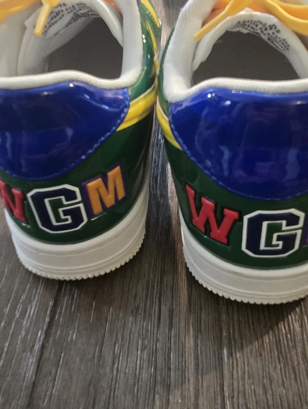 A Bathing Ape Color Block Athletic Shoes In Box *rare*